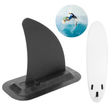 PVC-Surfboardfinnen-Set mit Einsätzen, Schnallenverschluss, Watershed-Zubehör, schwarz