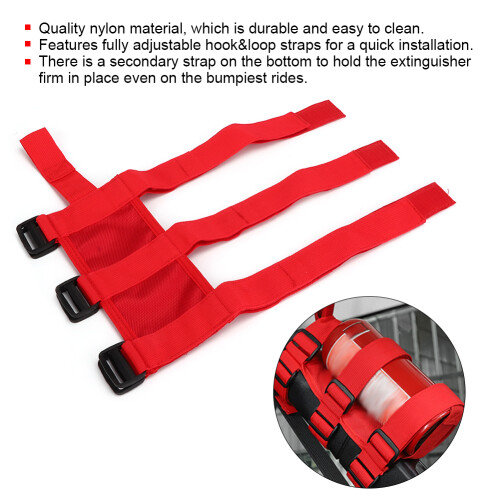 Adjustable Fire Extinguisher Belt for Jeep Wrangler/Gladiator - Red 2