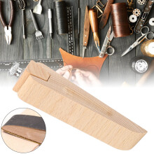 Handgefertigtes Leder-Holz-Schleifblock 12cm x 3cm für DIY-Projekte
