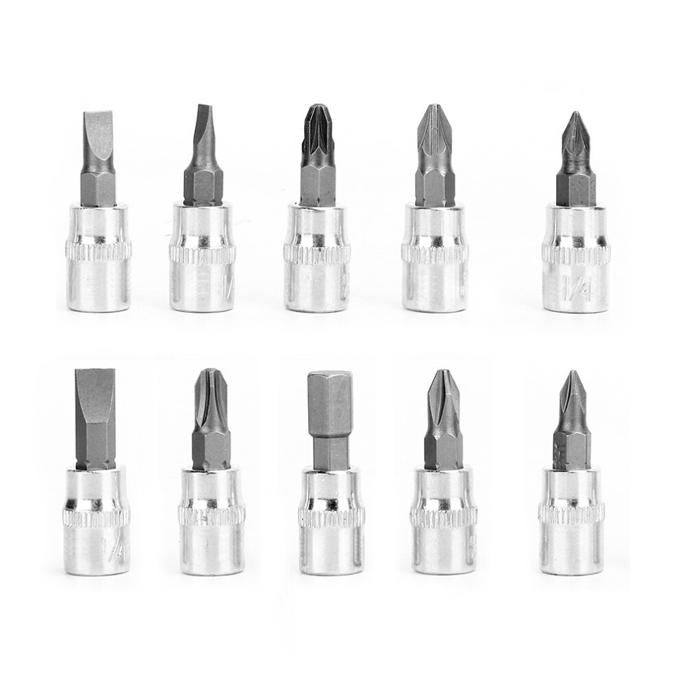 46Pcs 1/4In Drive Socket Wrench Set Chrome-Vanadium Steel Garage Car Repair 7891362212698
