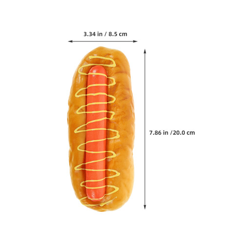 3 Unidades Pão De Cachorro- Com Salsicha Simulada Para Exibição 1