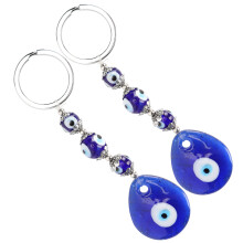2 Stück Türkischer Blauer Augensymbol Anhänger Schlüsselanhänger – Glücksbringer Geschenk & Dekoration UK