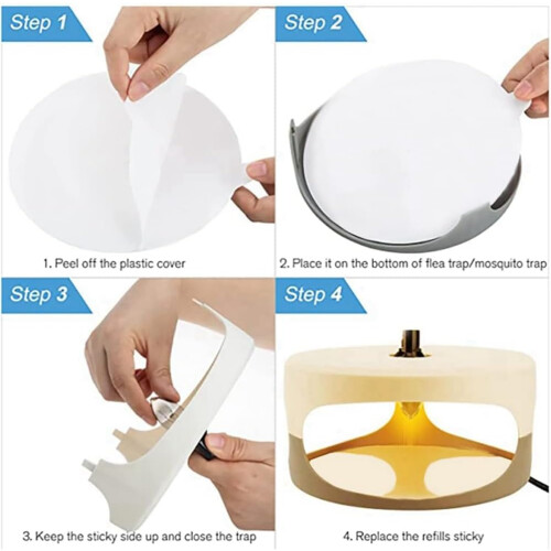 50 PCS Fleas Trap Refill Discs Replacement Boards Fits Most Models Sticky Dome Fleas Bed Traps For Inside Your Home 1