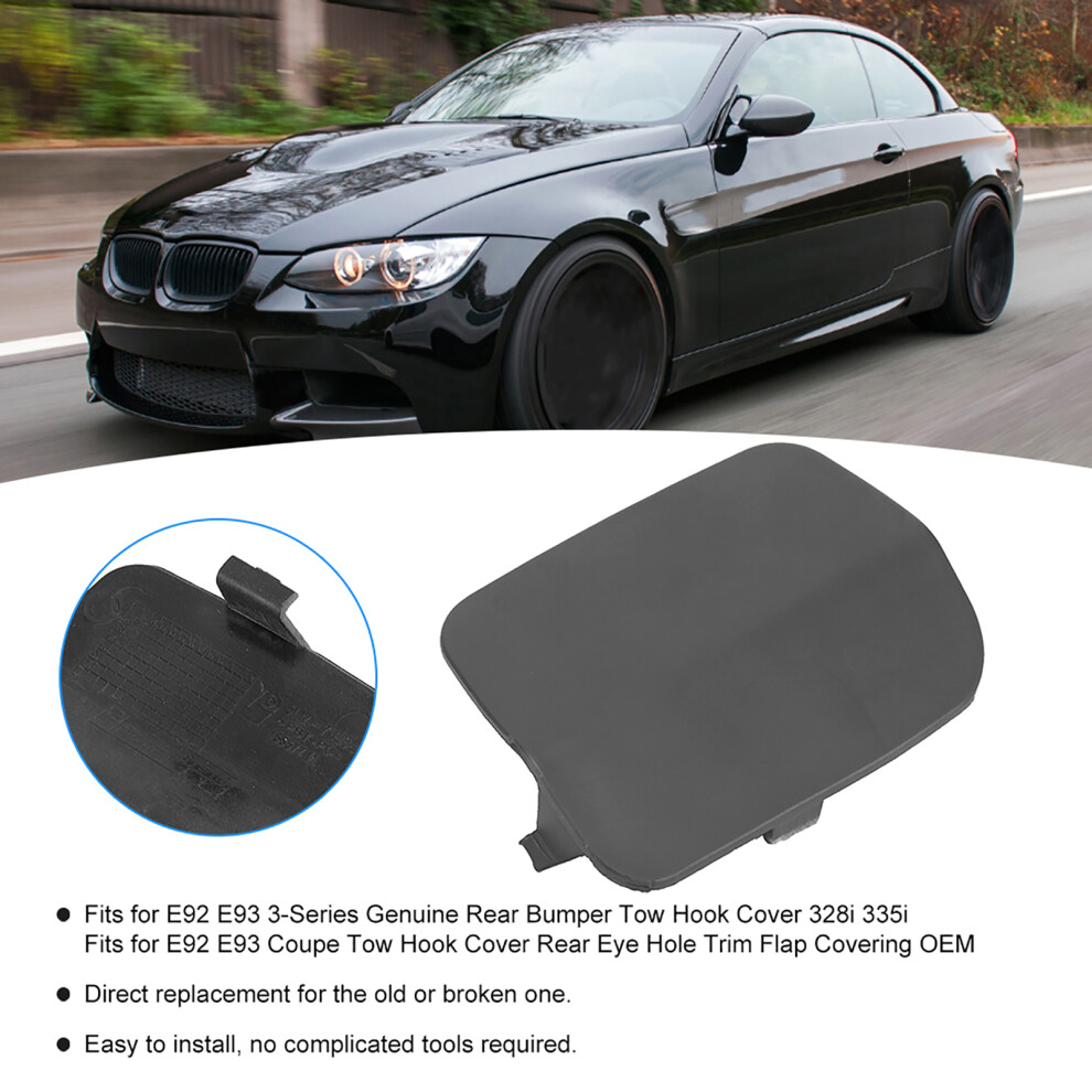 Abs Rear Bumper Tow Hook Eye Cover Fits E92 E93 328I 335I - Oem 4931362215404