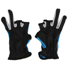 Breathable Fishing Gloves Silicone Blue Black Unisex Free Size