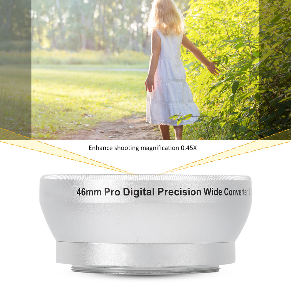 0.45X Camera Wide Angle Lens For 46Mm Lenses, Aluminum Silver 4921362220355