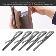 5pcs Steel Cash Clips 80mm Leather Wallet Accessories Black
