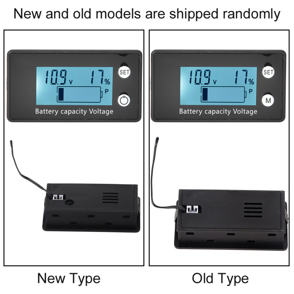 Lcd Digital Voltmeter 8-100V With Alarm & Temp, White/Blue, Compact 7641362221172