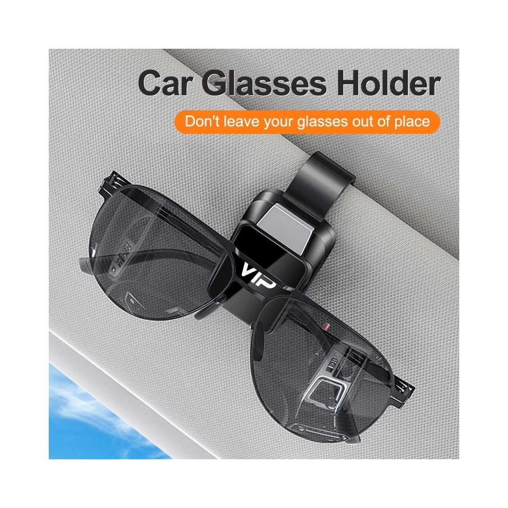 Digi4u Black Universal Car Sunglasses Holder Sun Visor Clip Organizer For Eyeglasses No Logo