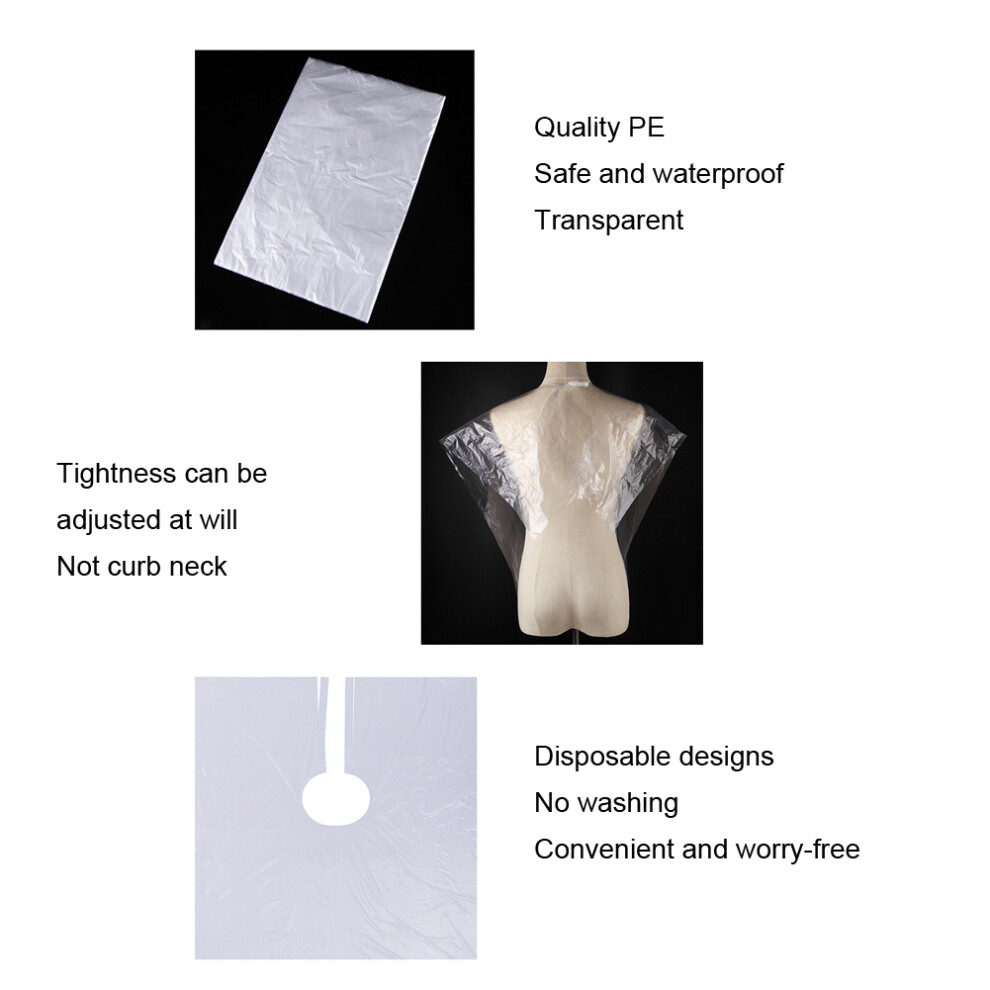 Unisex Disposable Waterproof Hair Cutting Cape 50Pcs Hairdressing Gown Apron 64 X 82Cm
