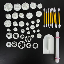 46PCS Durable Plastic Pottery & Crafts Printing Mold Set for DIY Projects