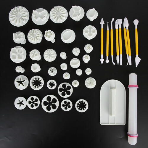 46PCS Durable Plastic Pottery & Crafts Printing Mold Set for DIY Projects