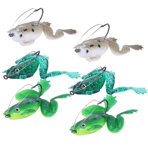 6 Stück lebensechte Frosch Kunststoff-Köder 6 cm/2,36 Zoll Leichtgewicht 1