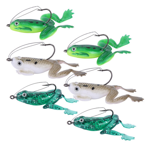 6 Stück lebensechte Frosch Kunststoff-Köder 6 cm/2,36 Zoll Leichtgewicht 2