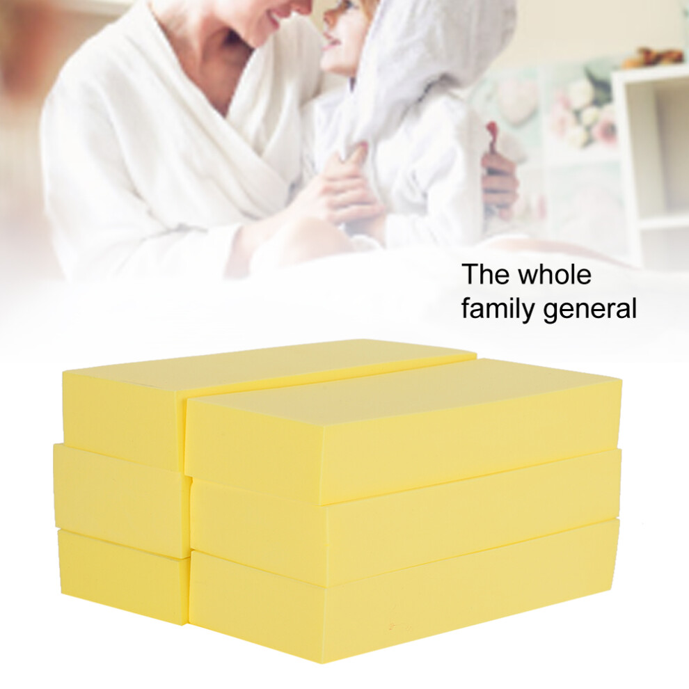 6pcs Yellow Bath Sponges Set, Exfoliating Body Scrub, 17x7x3cm