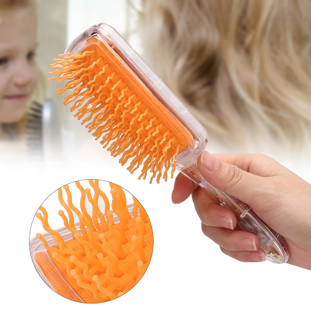 Yellow Kids Hair Care Comb With Sequins Gasbag And Scalp Massage Function