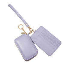 Detachable Duals Pouch Wristlet Card Holder-Taro purple