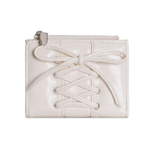Bifold Wallet Card Holder Bows Coin Purse Korean Styles-White