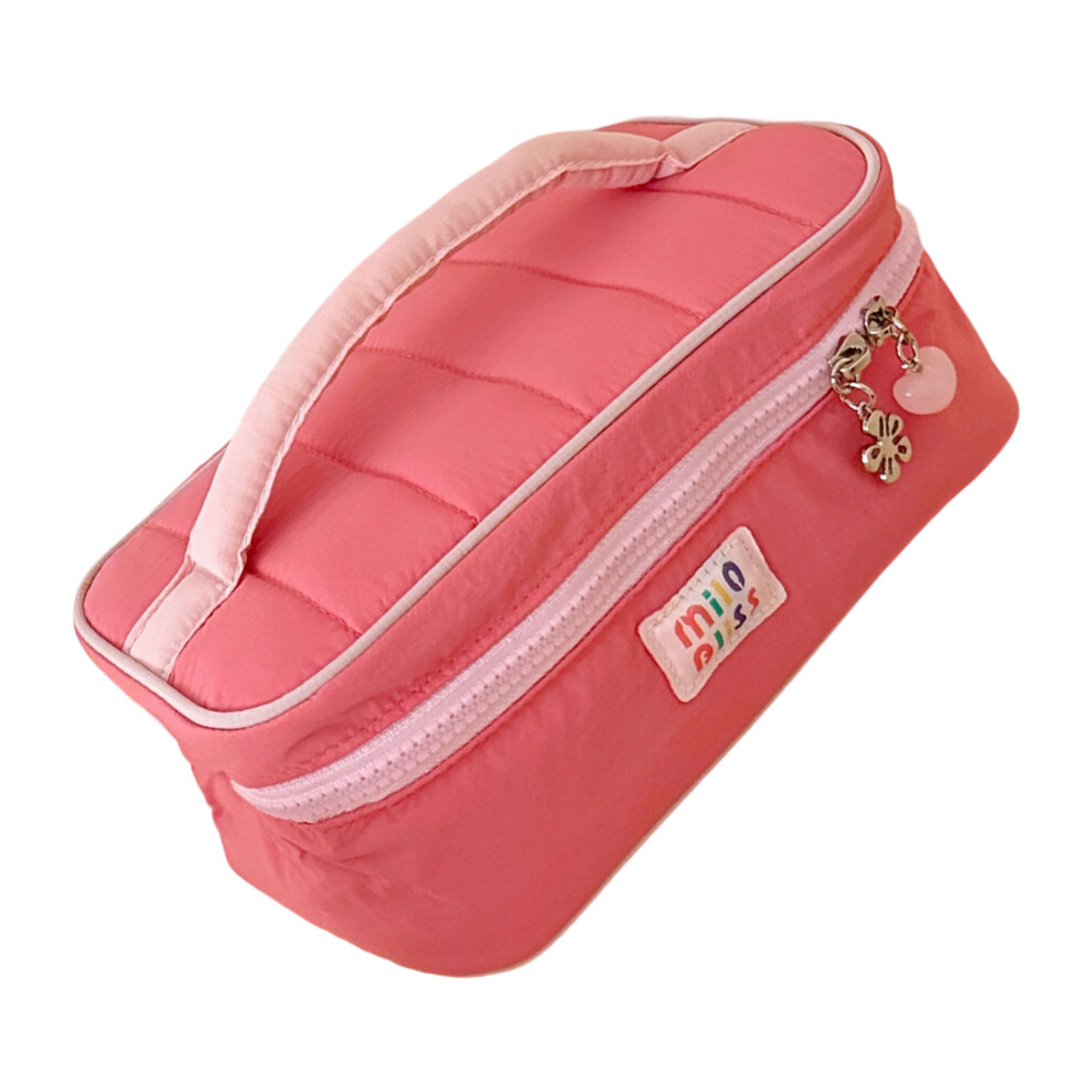 Pink Stylish Color Contrast Cosmetic Carryall Spacious Travel