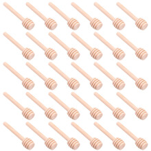 Eleganza naturale, 30 mini cucchiaini per miele in legno da 7,6 cm, design con scanalatura profonda per un'erogazione del miele senza sforzo, legno