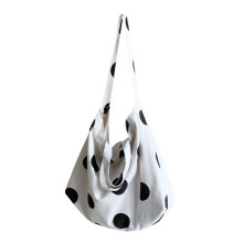 Modern Korean Dotted Shoulder Bag Lightweight Spacious-White