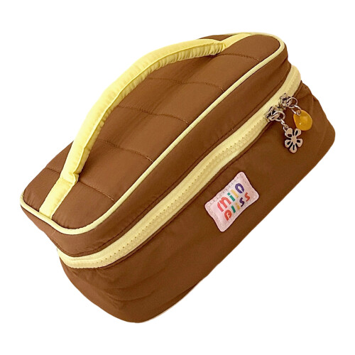 Large Capacity Makeup Organizer For Traveler-Coffee color