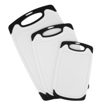 Tábuas de corte sem BPA, com borda antiderrapante que garante estabilidade, cantos de silicone que evitam quedas, perfeitas para cortar frutas e