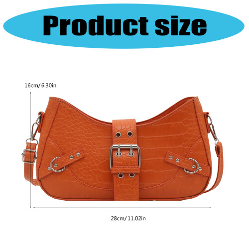 Elegant Rivet Trimmed PU Handbag Adjustable Strap Compact-Black 2