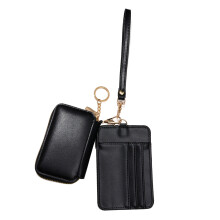 Afneembare Duals Pouch Polsbandje Portemonnee Kaarthouder-Zwart