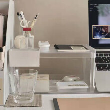 2-stöckiges transparentes Desktop-Aufbewahrungsregal, aus robustem Kunststoff, 417g