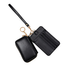 Porte-clés à fermeture éclair, porte-cartes, porte-cartes,-Noir