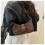 Soft PU Leather Shoulder Bag With Rivet Accent Adjustable-O 6