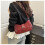 Soft PU Leather Shoulder Bag With Rivet Accent Adjustable-O 5