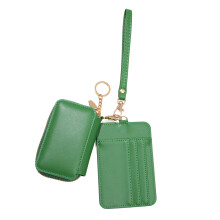 Coin Purse Card Holder Mini Card Wallet Duals Pouch-Dark green
