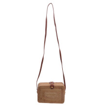 Square Umhängetasche Geflochtenem Rattan Für Frauen