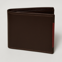 Topaz Mens Cowhide Genuine Leather Wallet Bifold Slim Credit Card Holder Brown