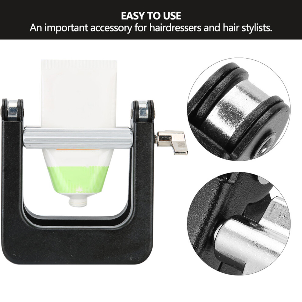 Black Hair Dye Squeezer - PV + Aluminum, 11.5x10.5cm Professional Tool