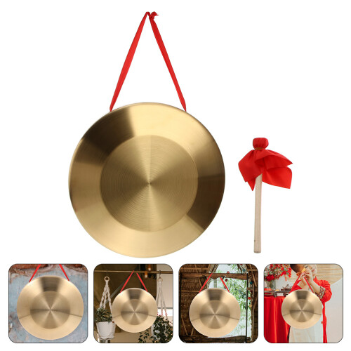 Instrumento De Percusión Gong Chino Con Martillo Dorado 2