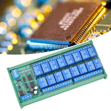 12V 6-Channel RS485 Relay PLC Module with DIN Rail Box, 10A Each