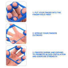 3 Stück Silikon-Fingerkrafttrainer Handtrainer, Blau, 7,5 cm