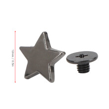 Sternförmige Nietenknöpfe 20 Stück Schwarz Metall DIY Kleidung & Schuhdekoration