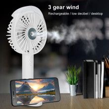 Mini-Desktop-Befeuchtungsventilator mit Nebelsprüher, 1200mAh, Weiß
