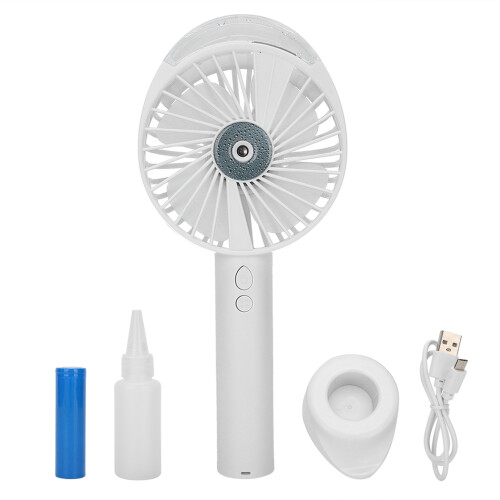 Mini-Desktop-Befeuchtungsventilator mit Nebelsprüher, 1200mAh, Weiß 1