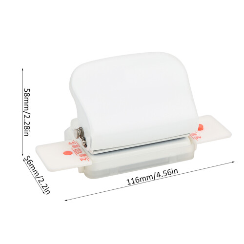 Multi Function Manual 26 Hole Paper Puncher – White, 6mm Aperture 2