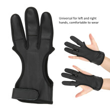 Bogenbogenschießen Drei-Finger-Finger Schutz Gloves XL Schießschutz Künstliches Bockleder