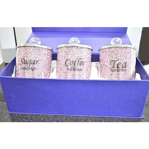 Crushed Diamond Tea, Coffee, Sugar Pink Jar 15 Cm 1