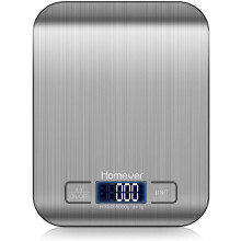 Bilancia da cucina con display LCD retroilluminato, funzionamento a sfioramento e piedini in gomma antiscivolo, ideale per l'uso quotidiano,