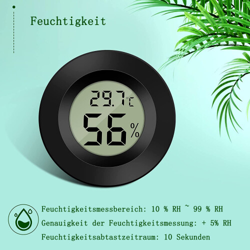 Monitor interno e externo, mini higrômetro e termômetro com atualização rápida, conversão de Fahrenheit para Celsius em visor LCD nítido, 2