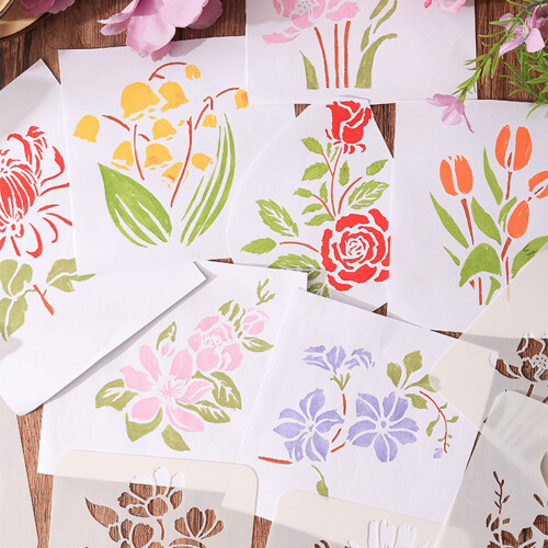 6 Stück Blumen-Schablonen,-Maiglöckchen M 2
