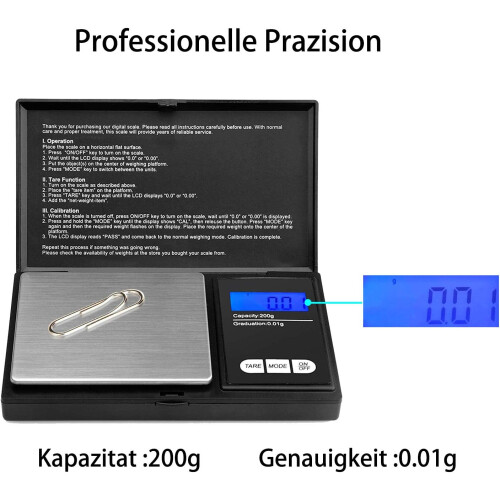 Ζυγαριά ακριβείας τσέπης, συμπαγής σχεδιασμός, ψηφιακή ζυγαριά γραμμαρίων για 2